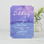 Paars Aquarel "De Bruiloft Van" Typografie Kaart