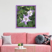 Paars Aquilegia - Columbine Flower Wrapped Canvas (Insitu (Woonkamer))