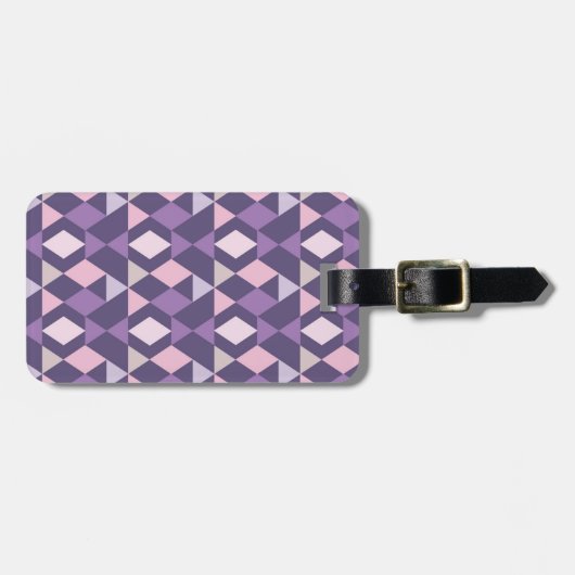 Paars Arabisch geometrisch patroon Bagagelabel (Voorkant horizontaal)
