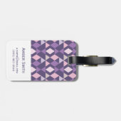 Paars Arabisch geometrisch patroon Bagagelabel (Achterkant horizontaal)