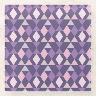Paars Arabisch geometrisch patroon Glazen Onderzetter