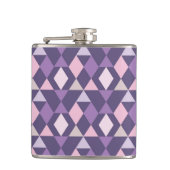 Paars Arabisch geometrisch patroon Heupfles (Voorkant)