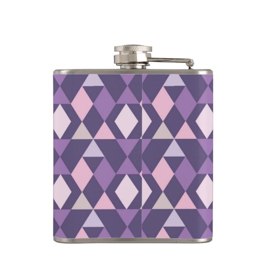 Paars Arabisch geometrisch patroon Heupfles (Achterkant)