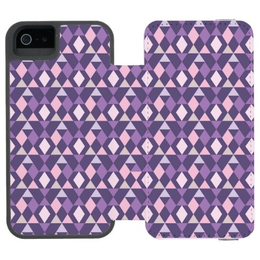 Paars Arabisch geometrisch patroon Incipio iPhone Portemonnee Hoesje (Agenda Open)