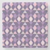 Paars Arabisch geometrisch patroon Stenen Onderzetter (Voorkant)