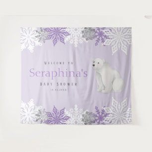 Paars Arctisch Beer Baby shower achtergrond Wandkleed