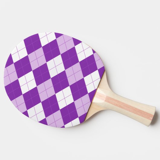 Paars Argyle Pattern Tafeltennisbatje (Zijkant)