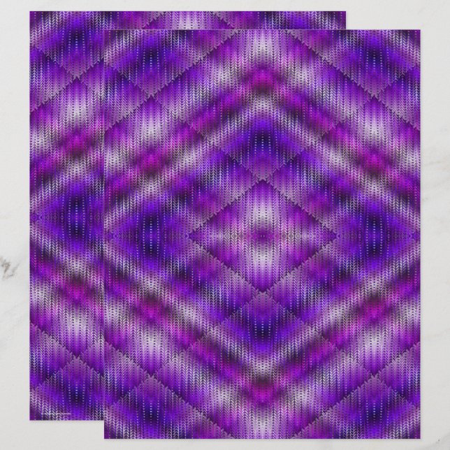 Paars Argyle scrapboekpapier 2-zijdige pagina (Voorkant / Achterkant)