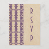 Paars Art Deco Border RSVP Briefkaart (Voorkant)