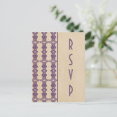 Paars Art Deco Border RSVP Briefkaart (Staand voorkant)