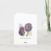 Paars Artichokes Note Card Kaart (Achterkant)
