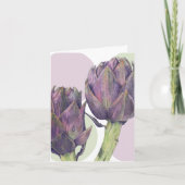 Paars Artichokes Note Card Kaart (Voorkant)