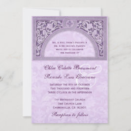 Paars artikel Deco Wedding Metallic Paper V322 Kaart