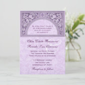 Paars artikel Deco Wedding Metallic Paper V322 Kaart (Staand voorkant)
