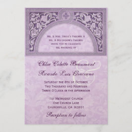 Paars artikel Deco Wedding Metallic Paper V322 Kaart