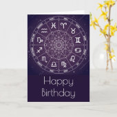 Paars astrologisch wiel kaart (Gele Bloem)