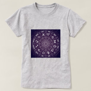 Paars astrologisch wiel t-shirt