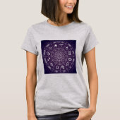 Paars astrologisch wiel t-shirt (Voorkant)