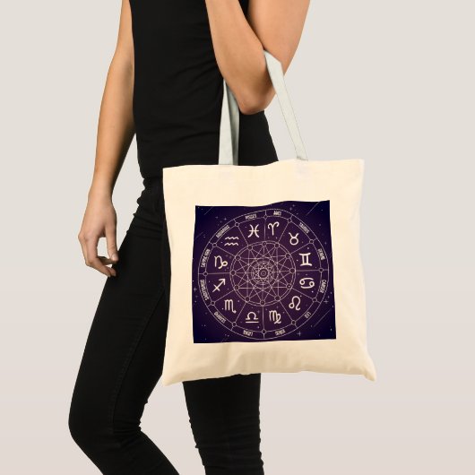 Paars astrologisch wiel tote bag (Voorkant (product))