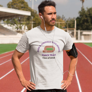 Paars atletiekteam aangepast voor middelbare schoo t-shirt