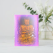 paars aura buddha briefkaart (Staand voorkant)