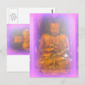 paars aura buddha briefkaart (Voorkant / Achterkant)
