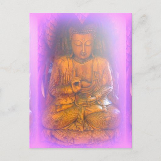 paars aura buddha briefkaart (Voorkant)