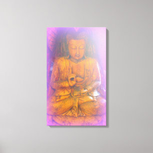 paars aura buddha verpakt doek canvas afdruk