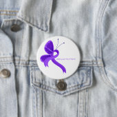 Paars Awareness Ribbon Butterfly Button (In situ)