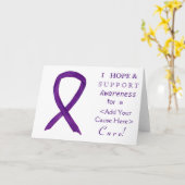 Paars Awareness Ribbon Custom Oorzaak Note-kaarten Kaart (Gele Bloem)
