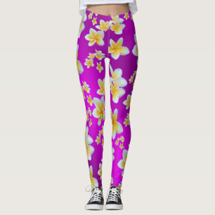 paars, Aziatisch, geel, wit, bloei, helder, goud Leggings