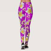 paars, aziatisch, geel, wit, bloem, helder, goud, leggings (Achterkant)