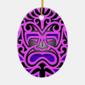 Paars Aztec Masker Keramisch Ornament (Voorkant)