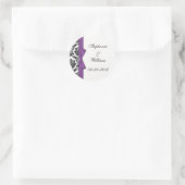 Paars Baas Classic Damask Weduwlabel Ronde Sticker (Tas)