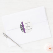 Paars Baas Classic Damask Weduwlabel Ronde Sticker (Envelop)