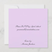 Paars Baby Baby shower Kaart (Achterkant)