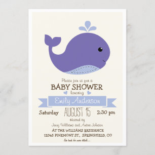 Paars Baby Baby shower Kaart