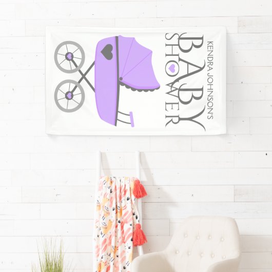Paars Baby Baby shower Spandoek (Insitu)
