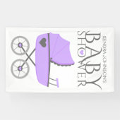 Paars Baby Baby shower Spandoek (Horizontaal)