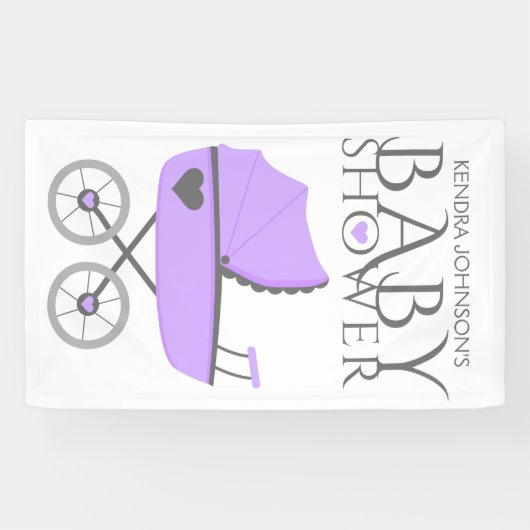 Paars Baby Baby shower Spandoek (Horizontaal)