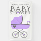 Paars Baby Baby shower Spandoek (Verticaal)