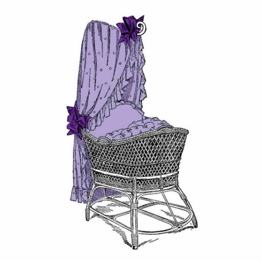  Paars Baby Bassinet Staand Fotobeeldje (Voorkant)