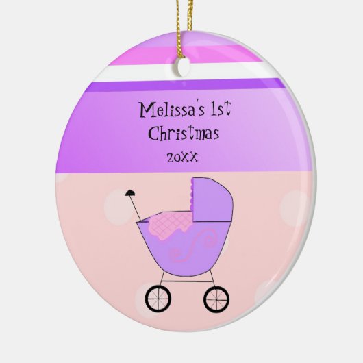 Paars Baby Eerste Kerstmis Ornament (Links)