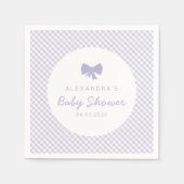 Paars baby shower Gingham Servet (Voorkant)
