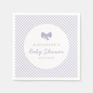 Paars baby shower Gingham Servet