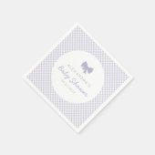 Paars baby shower Gingham Servet (Hoek)