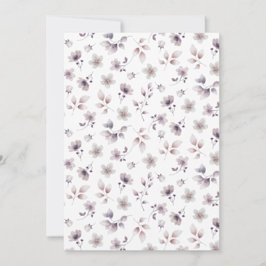 Paars Baby shower Kaart (Achterkant)