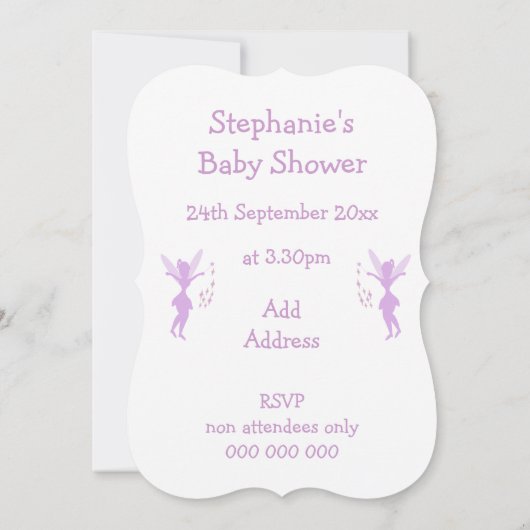 Paars Baby shower Kaart (Achterkant)