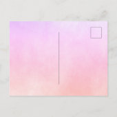 Paars baby shower met  bloem briefkaart (Achterkant)