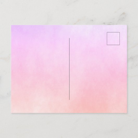 Paars baby shower met  bloem briefkaart (Achterkant)